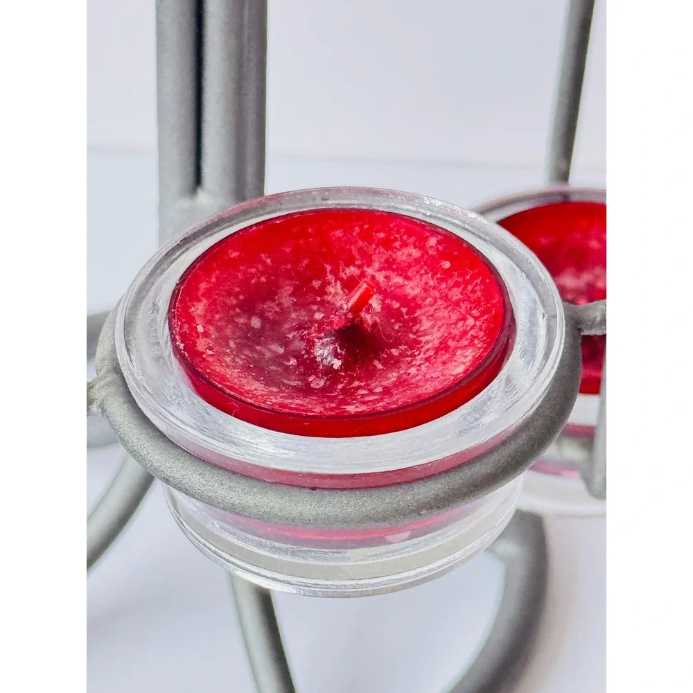Yankee Candle Iron 5-Tier Hanging Votive Tea Light Holder Gray Gold Cranberry